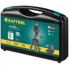 KRAFTOOL CL 20 #4 нивелир лазерный, 20 м, IP54, точн. +/-0,2 мм/м, держатель, штатив, в кейcе(34700-4_z01)