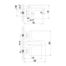 Смеситель для ванны Lemark Melange LM4914CW