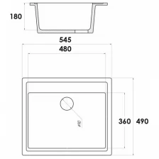 Кухонная мойка прямоугольная 560х500мм Grantop Geos GT1356GT, графит