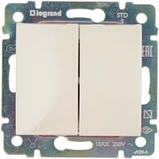 Механизм выключателя 2-кл. СП Valena 10А IP31 сл. кость Legrand 774305